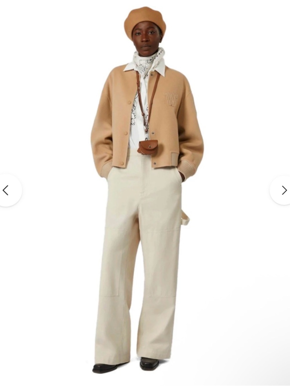 MaxMara Cream Cargo Wide-Leg Pants Flawed
